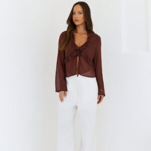 Stroke Of Luck Long Sleeve Top Brown