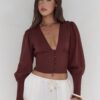 Brush Of Luck Long Sleeve Top Brown