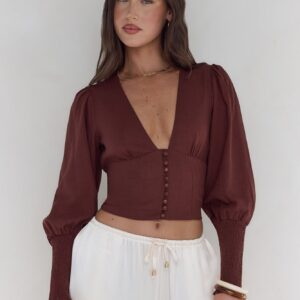 Brush Of Luck Long Sleeve Top Brown
