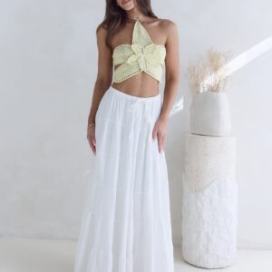 Monte Carlo Muse Knit Halter Top Yellow